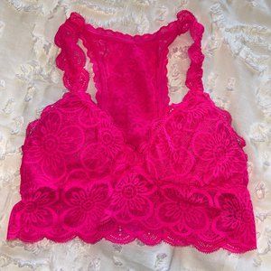 Aerie Hot Pink Lace Bralette. Size XS.